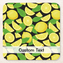 Lemon Background Square Paper Coaster