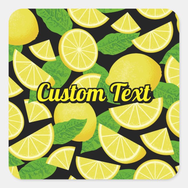Lemon Background Square Sticker (Front)