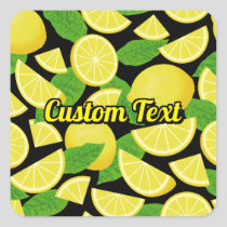 Lemon Background Square Sticker