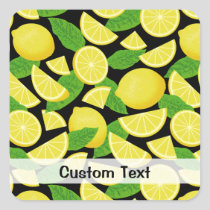 Lemon Background Square Sticker