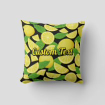 Lemon Background Throw Pillow