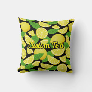 Lemon Background Throw Pillow