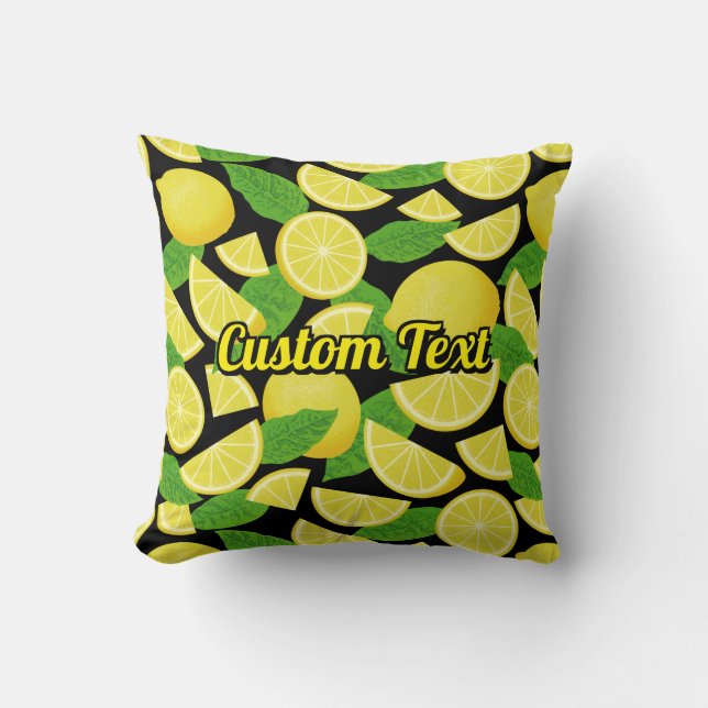Lemon Background Throw Pillow (Front)