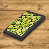 Lemon Background Tri-fold Wallet