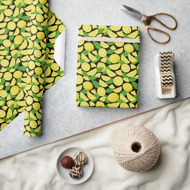 Lemon Background Wrapping Paper (Crafts)