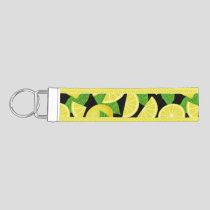 Lemon Background Wrist Keychain