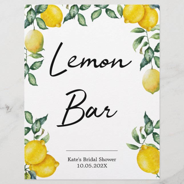 Lemon Bar lemons sign personalized (Front)