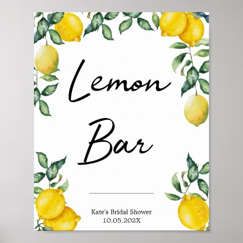 Lemon Bar lemons sign personalized