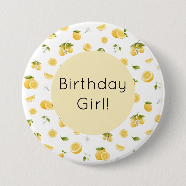 Lemon Birthday Button (Front)