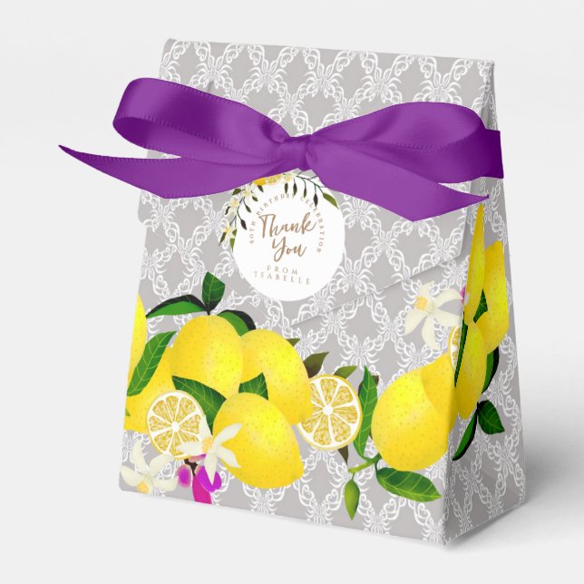 Lemon Birthday  Favor Boxes (Front Side)