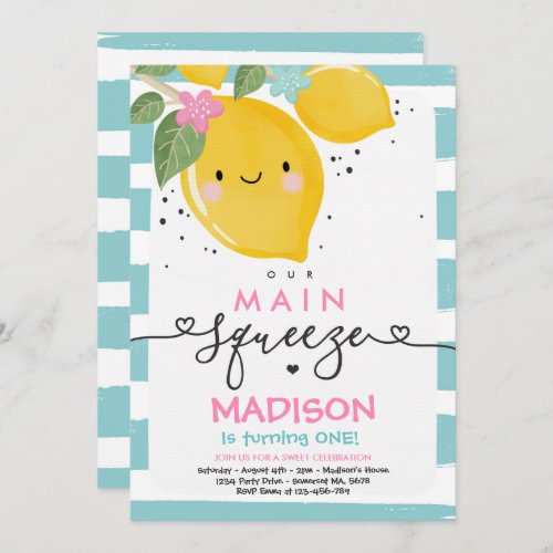 Lemon Birthday Invitation Our Main Squeeze Party