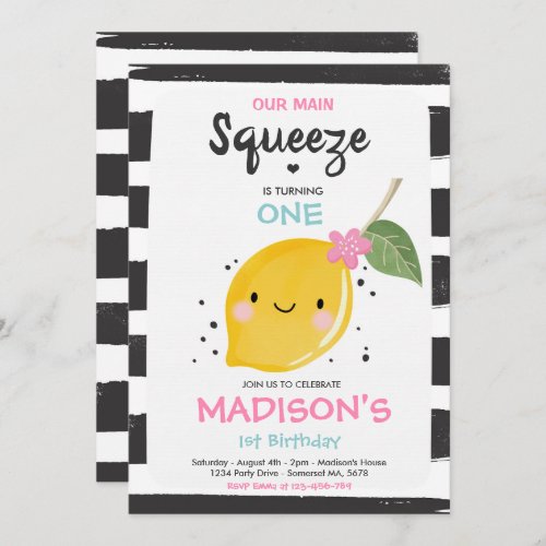 Lemon Birthday Invitation Our Main Squeeze Party