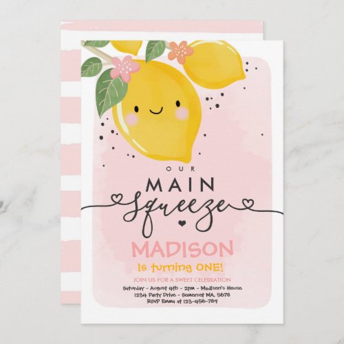 Lemon Birthday Invitation Our Main Squeeze Party