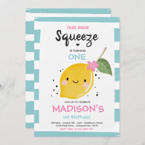 Lemon Birthday Invitation Our Main Squeeze Party