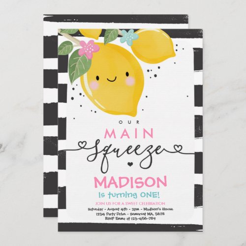 Lemon Birthday Invitation Our Main Squeeze Party