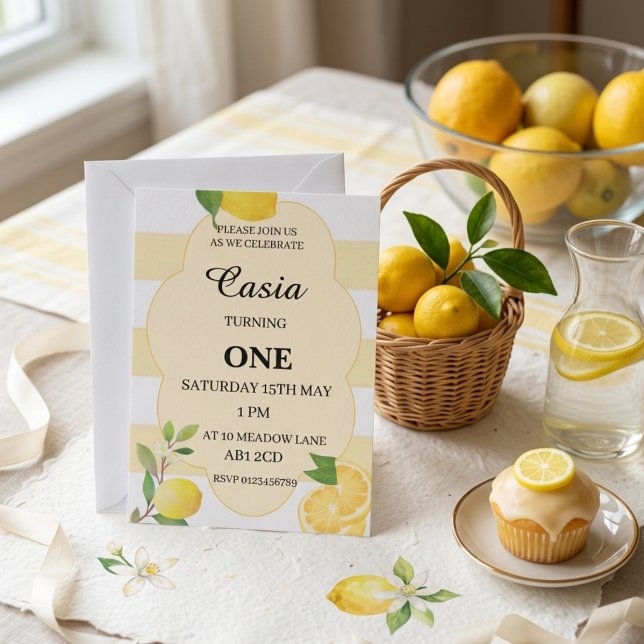 Lemon Birthday Invitation Personalized Party Card (Creator Uploaded)