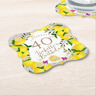 Lemon Birthday Paper Coaster