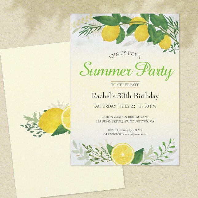 Lemon Birthday Party Invitation (Creator Uploaded)