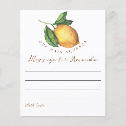 Lemon birthday time capsule message (Front)