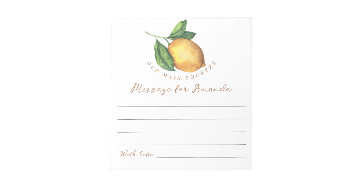 Lemon birthday time capsule message notepad | Zazzle