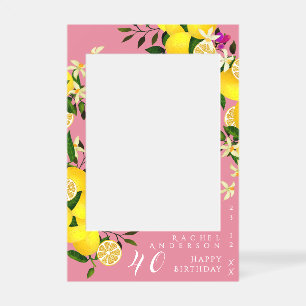 Lemon Birthday Yearly Pink Selfie Frame