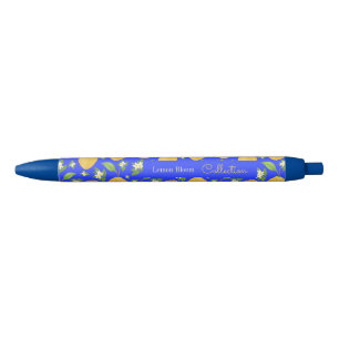 Lemon Bloom Collection Pattern blue Pen