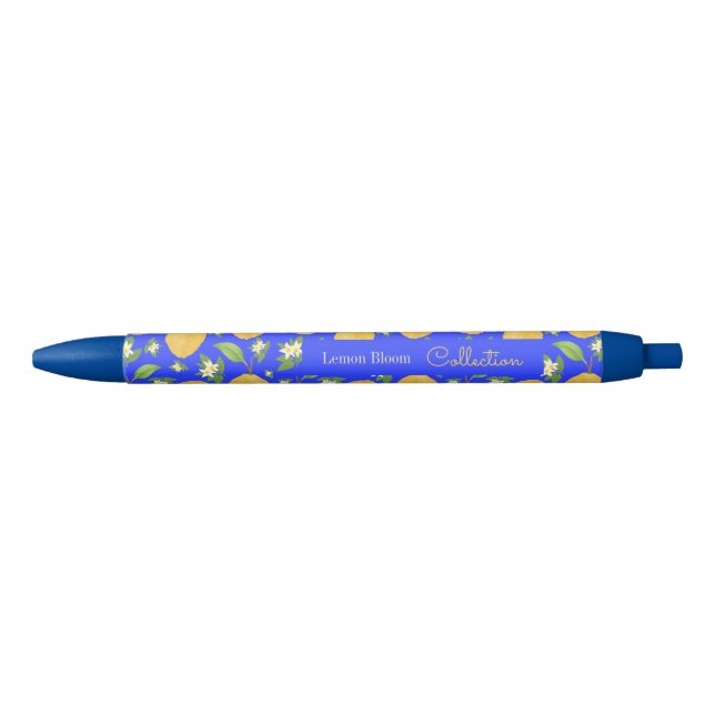 Lemon Bloom Collection Pattern blue Pen (Front)