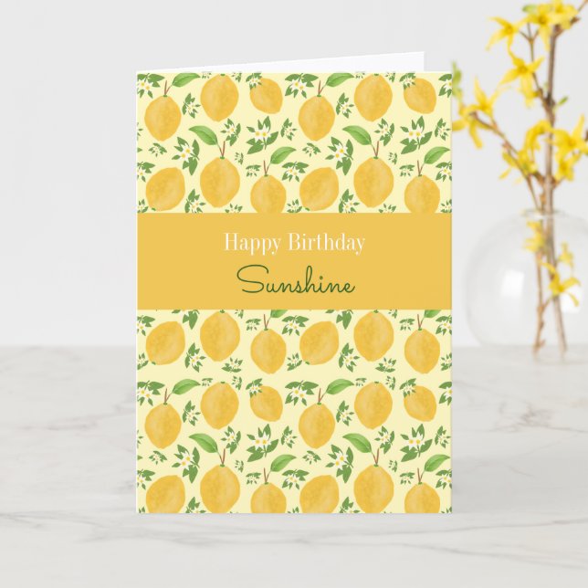 Lemon Bloom Collection patterned yelloe Birthday Card (Yellow Flower)