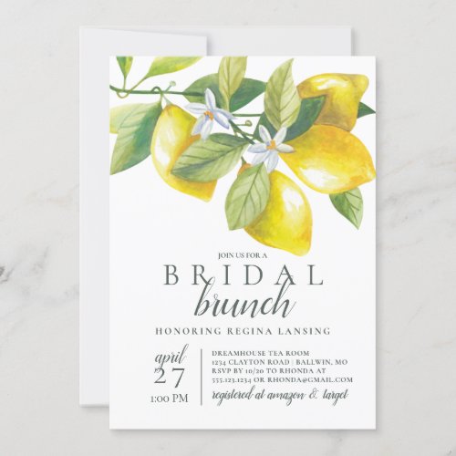 Lemon Blossom Bridal Brunch Invitation