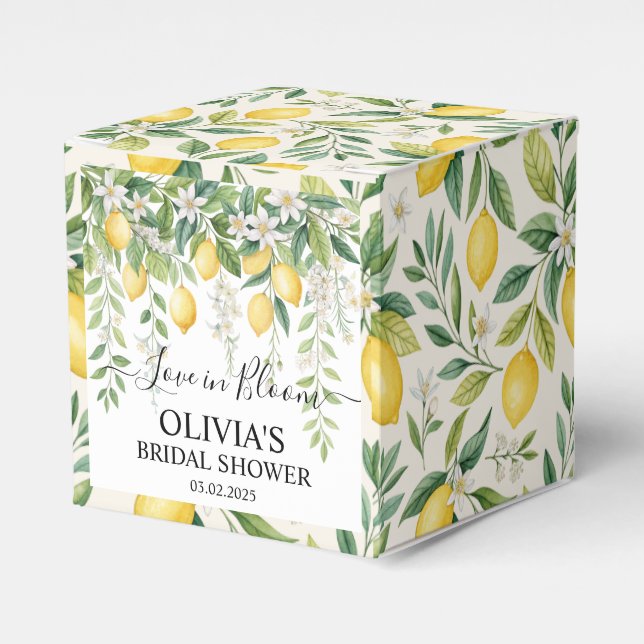Lemon Blossom Bridal Shower   Favor Boxes (Front Side)