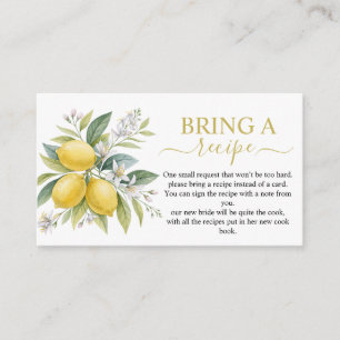 Lemon Blossom Bridal Shower Recipe Card 
