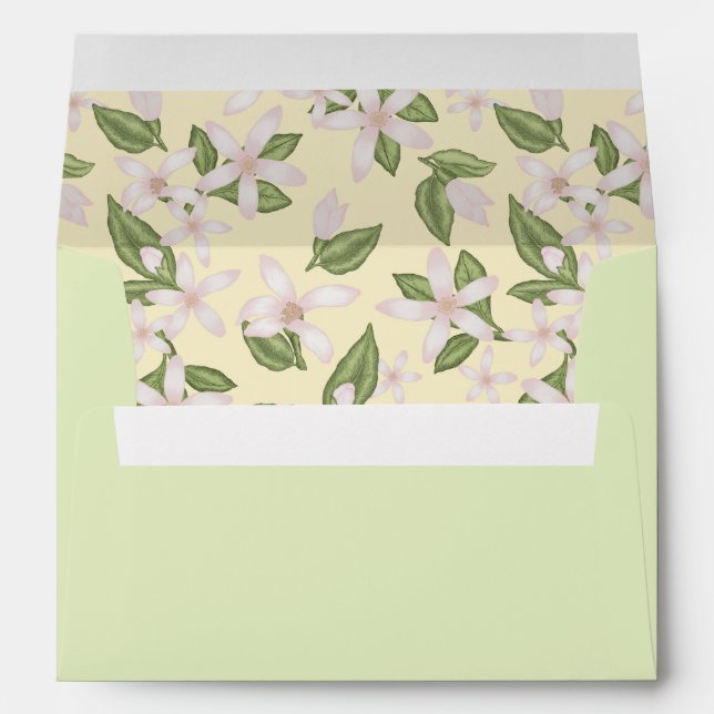 Lemon Blossom Envelope – Pink & Green (Back (Bottom))
