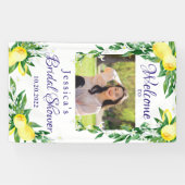Lemon Blossom Greenery PHOTO Bridal Shower Banner (Horizontal)