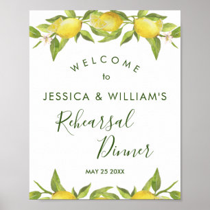 Lemon Blossom Greenery Rehearsal Dinner Sign