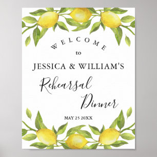 Lemon Blossom Greenery Rehearsal Dinner Sign