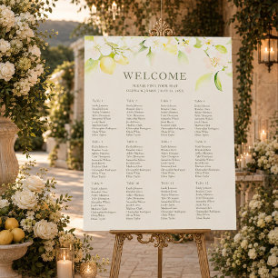 Lemon Blossom Ivory Garden Wedding Seating Chart Foam Board