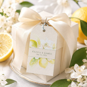 Lemon Blossom Ivory Wedding Favor Tags