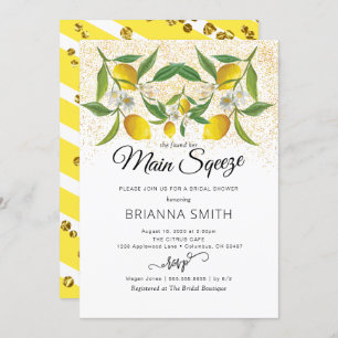 Lemon Blossom Magical Sand Bridal Shower Invitation