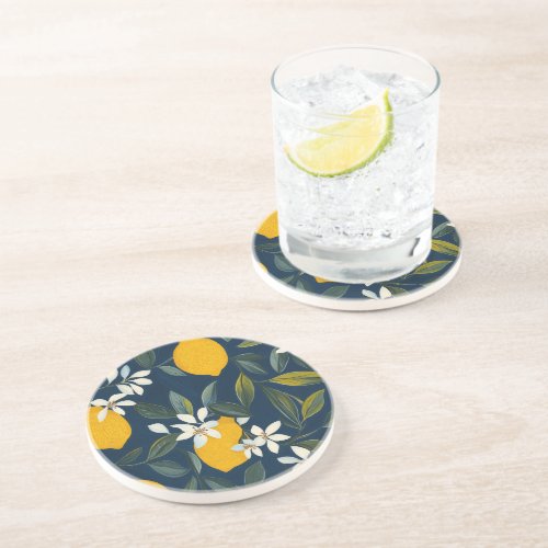 Lemon Blossom Mediterranean Sandstone Coaster