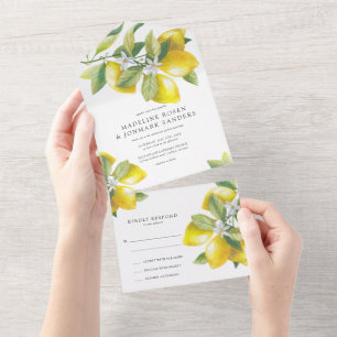 Lemon Blossom Wedding All In One Invitation