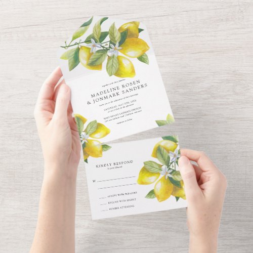 Lemon Blossom Wedding  All In One Invitation