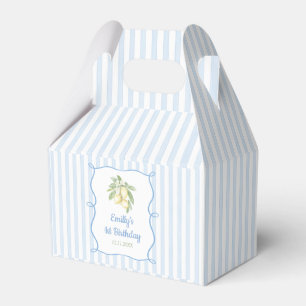 Lemon Blue Birthday Favor Boxes