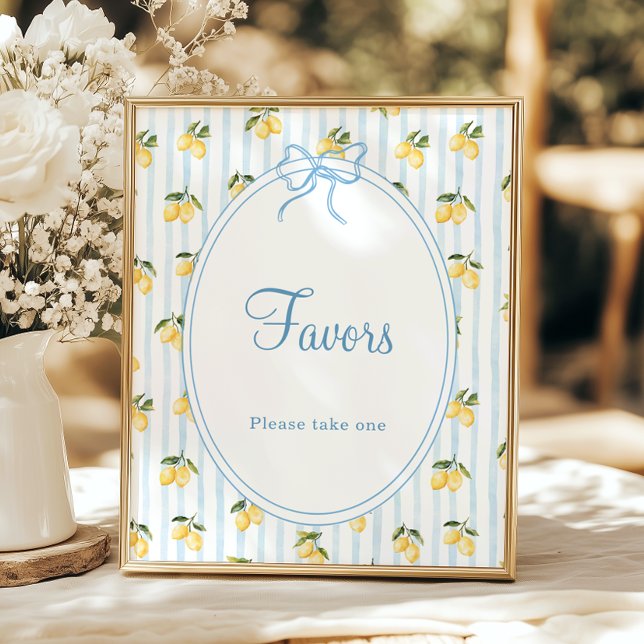 Lemon Blue Bow Italian Favors Poster (Creator Uploaded)