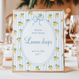 Lemon Blue Bow Italian Guess how many Lemon drops Poster