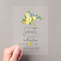 Lemon  Blue Citrus Fruit Summer Baby Shower