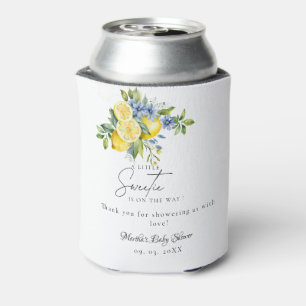 Lemon Blue Citrus Fruit Summer Baby Shower Can Cooler