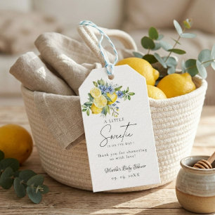 Lemon Blue Citrus Fruit Summer Baby Shower Gift Tags