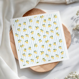 Lemon Blue Italian Bridal Shower Napkins