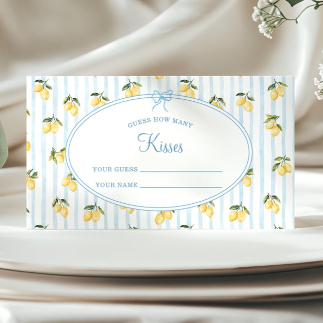 Lemon Blue Italian Guess how many Kisses Enclosure Card (Creator Uploaded)