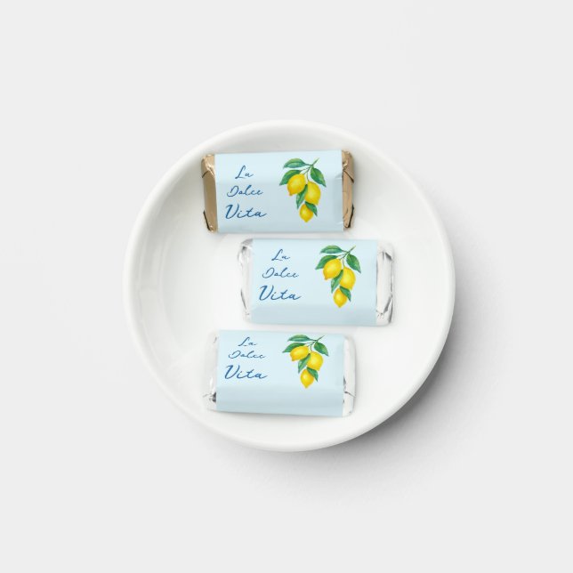 Lemon Blue La Dolce Vita Italian Inspired Bridal Hershey's Miniatures (Plate)